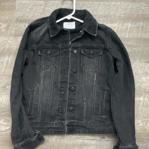 Black Denim Jacket Slightly Distressed